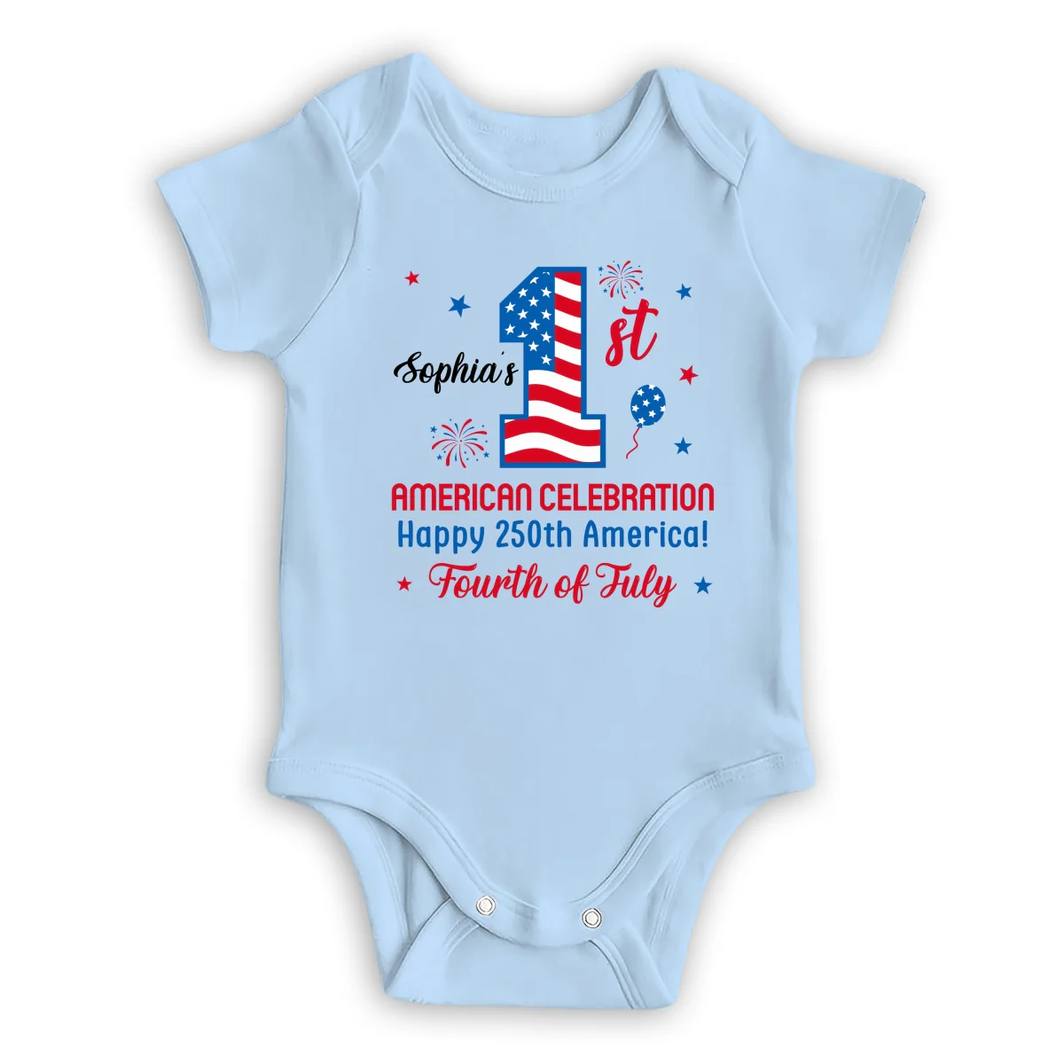 First Red White Boom - Personalized Custom Baby Onesie - Image 9