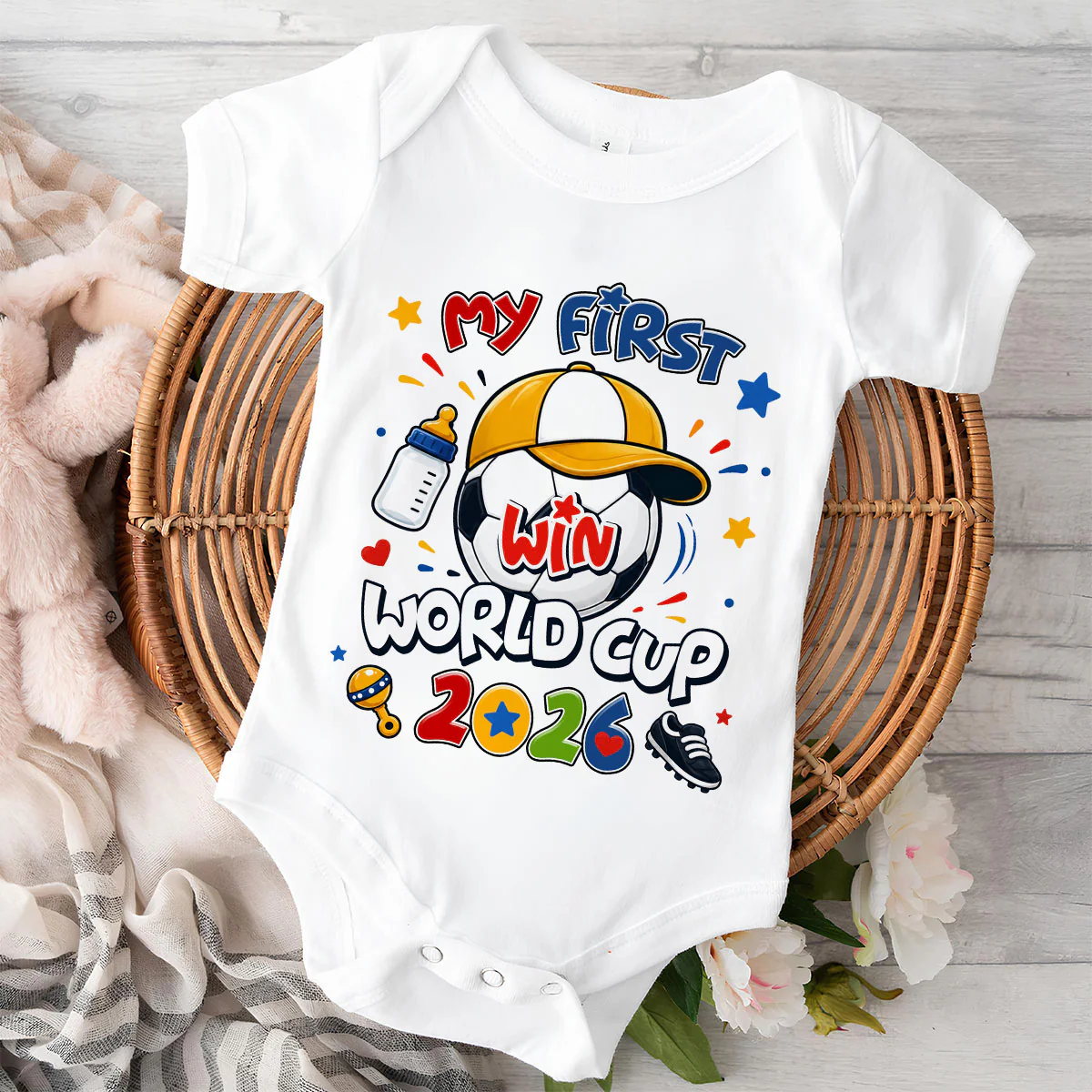 First World Cup - Personalized Custom Baby Onesie - Image 2