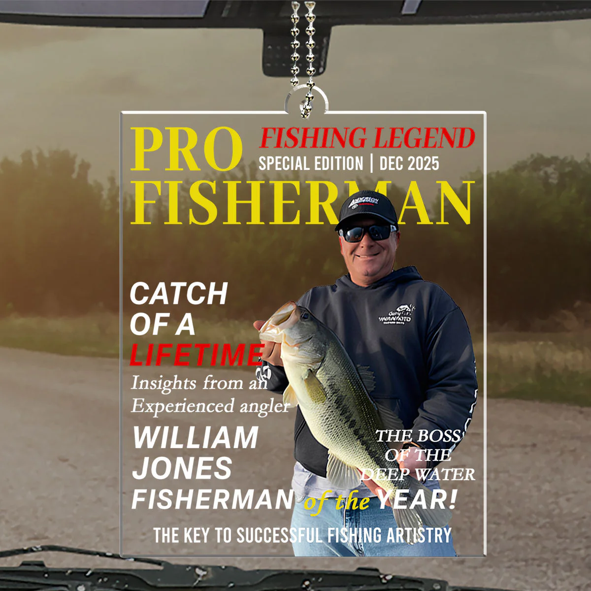 Fisherman Of The Year - Personalized Custom Car Ornament - Image 5