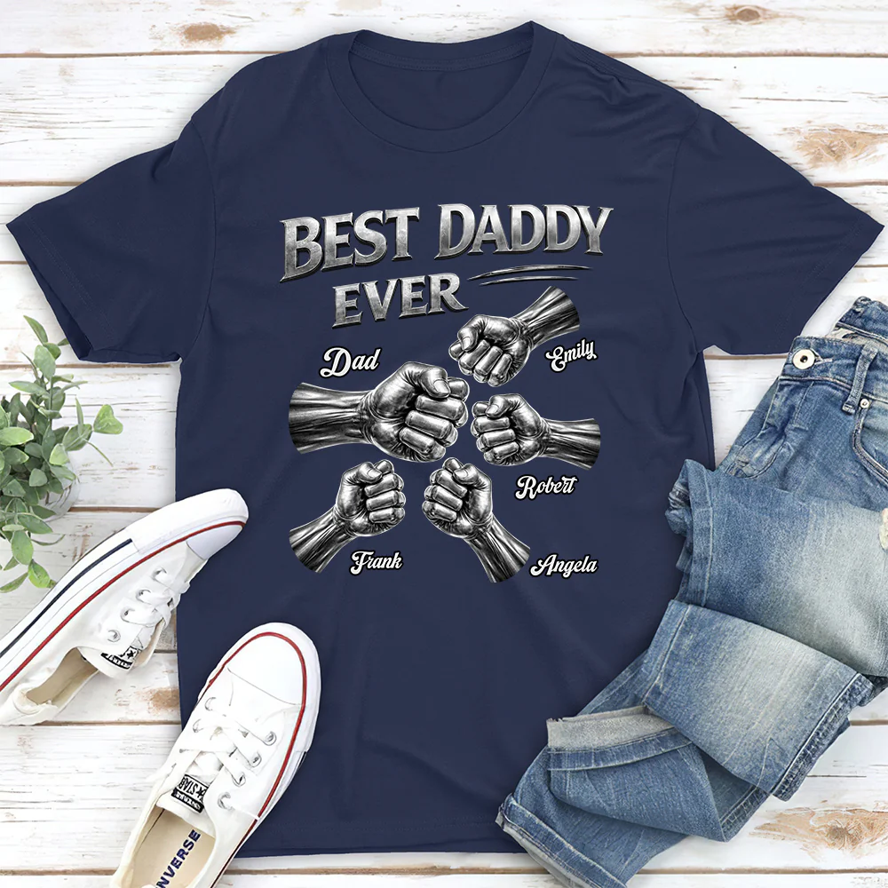 Fist Bump Dad Metal Edition - Personalized Custom Shirt - Image 2
