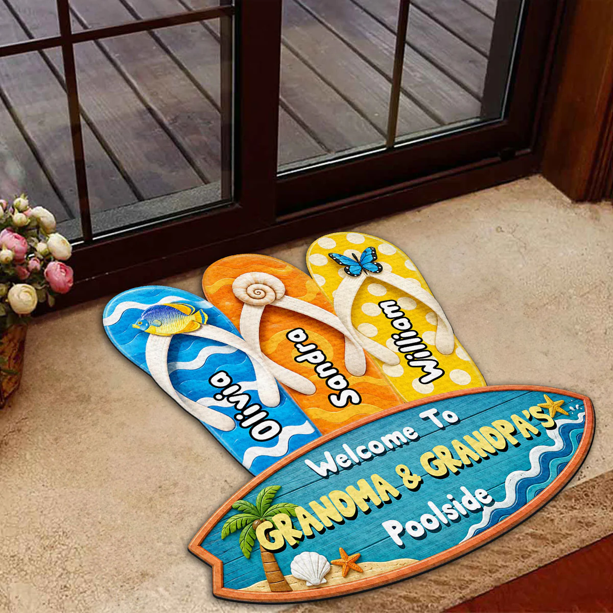 Flip Flop Family - Personalized Custom Doormat - Image 3