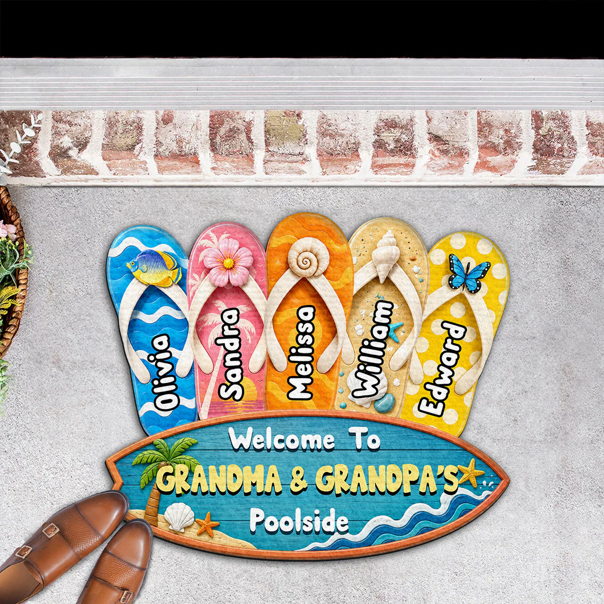 Flip Flop Family - Personalized Custom Doormat - Image 5