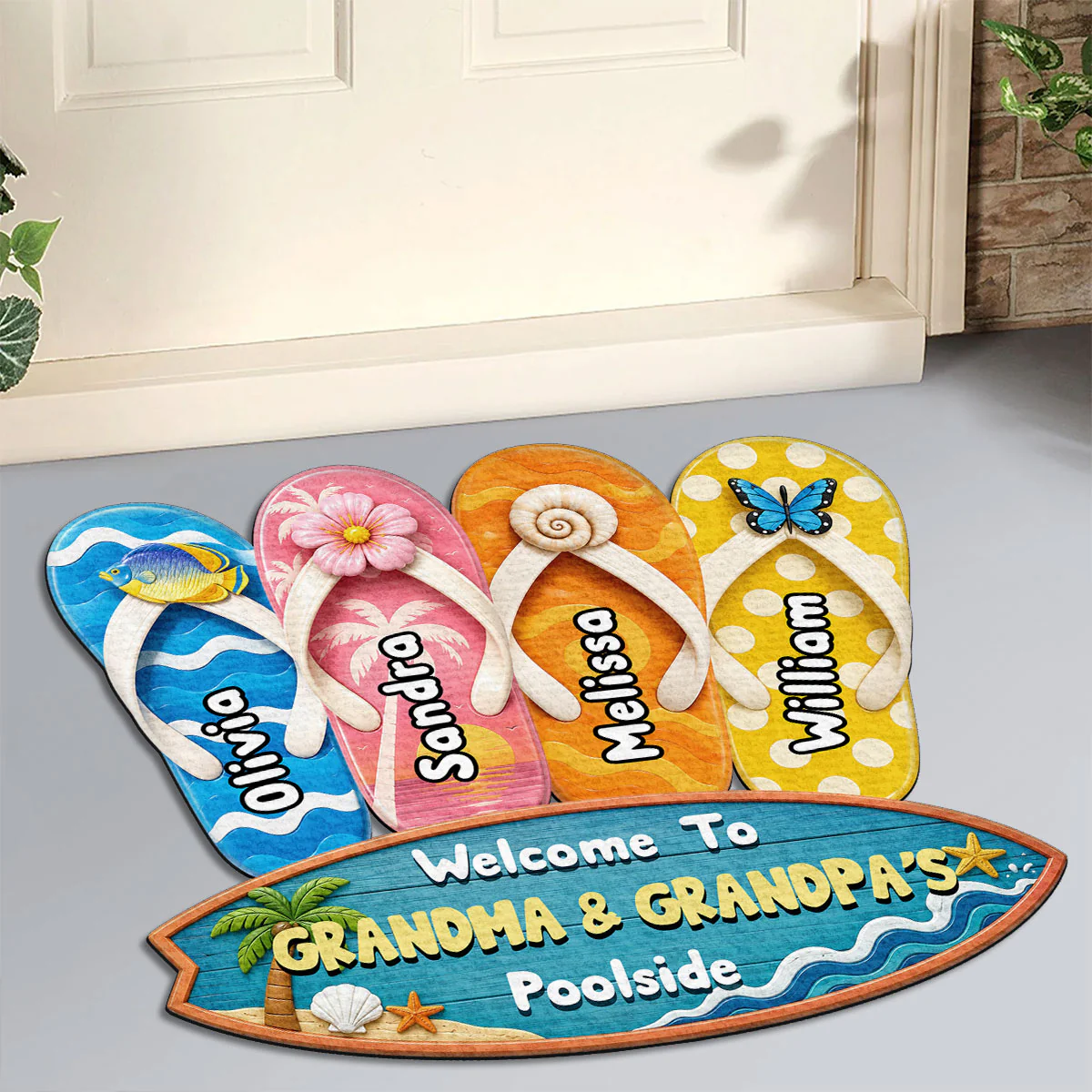 Flip Flop Family - Personalized Custom Doormat - Image 6