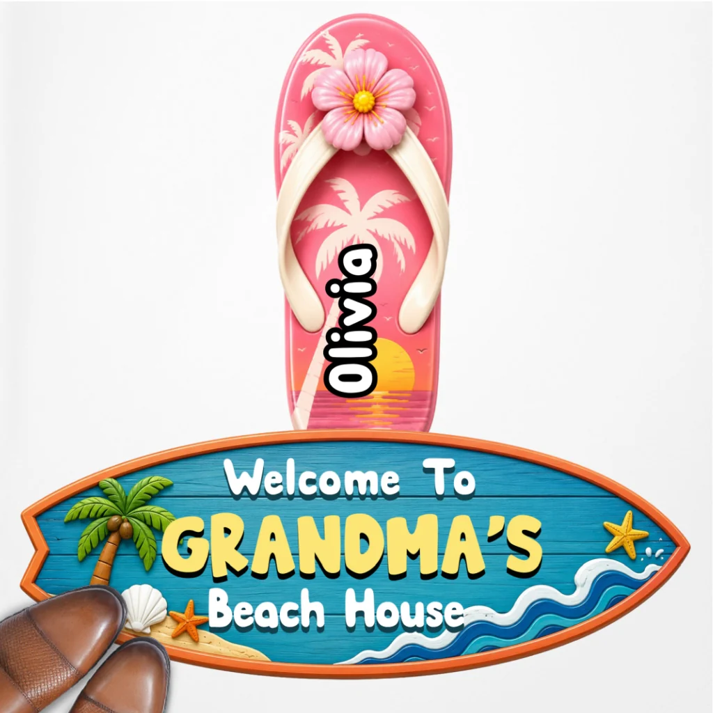 Flip Flop Family - Personalized Custom Doormat - Image 8