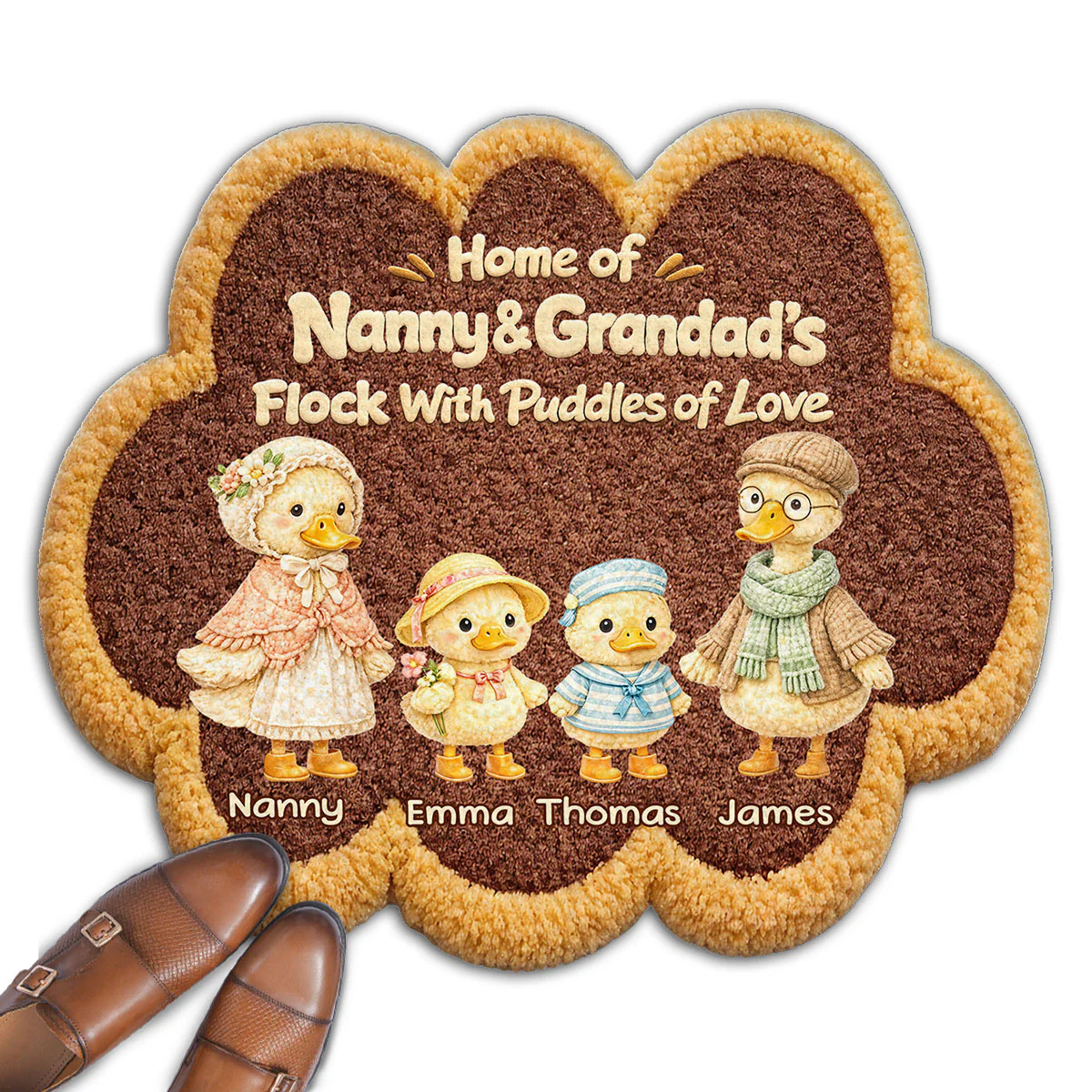 Flock Of Grandma - Personalized Custom Doormat