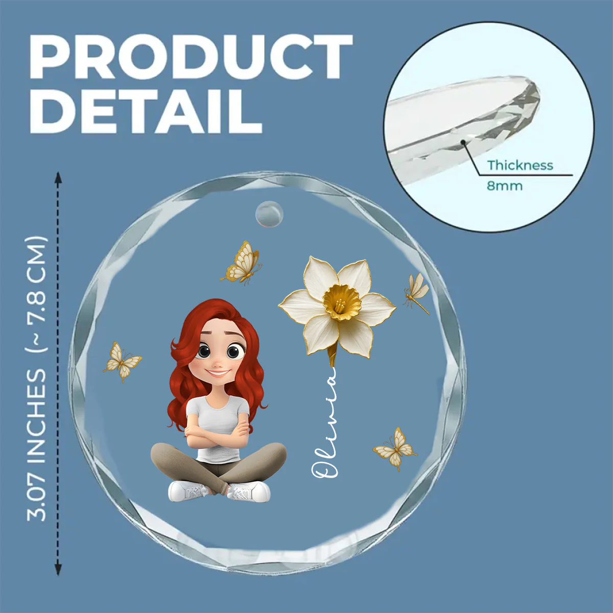 Floral Soul - Personalized Custom Glass Ornament - Image 5