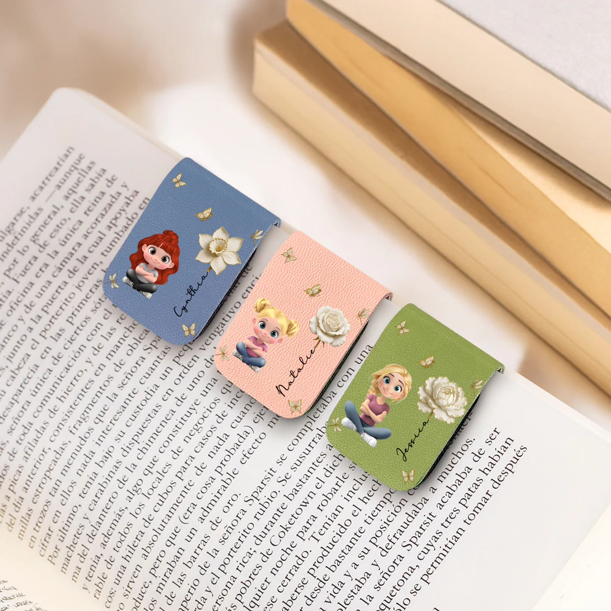 Floral Soul - Personalized Custom Leather Bookmark - Image 4