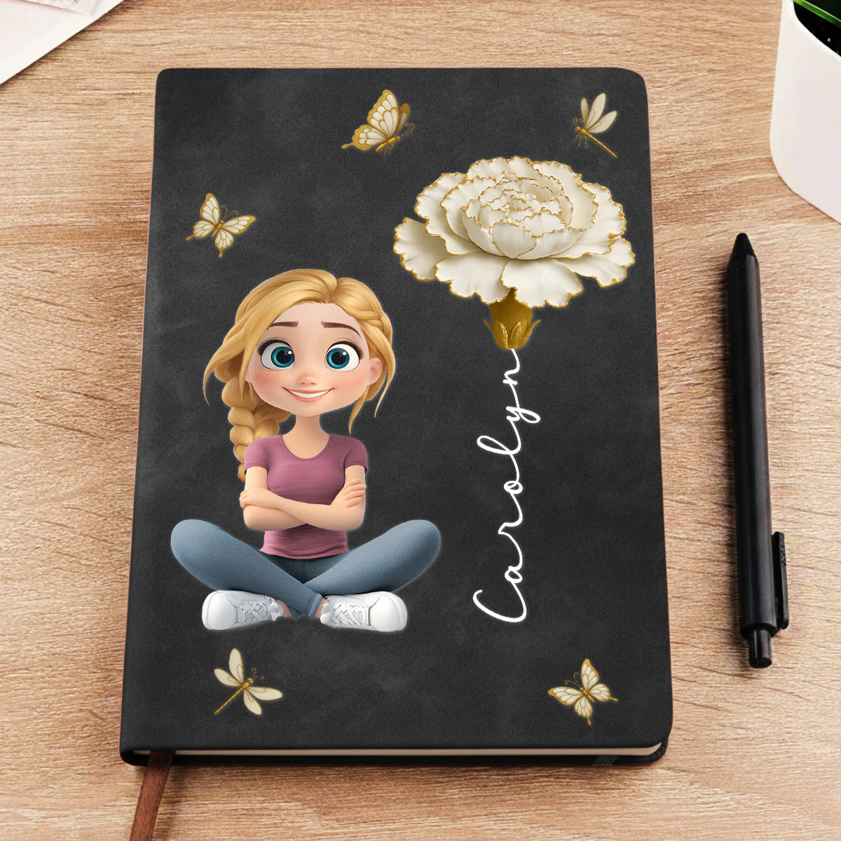 Floral Soul - Personalized Custom Leather Journal - Image 2
