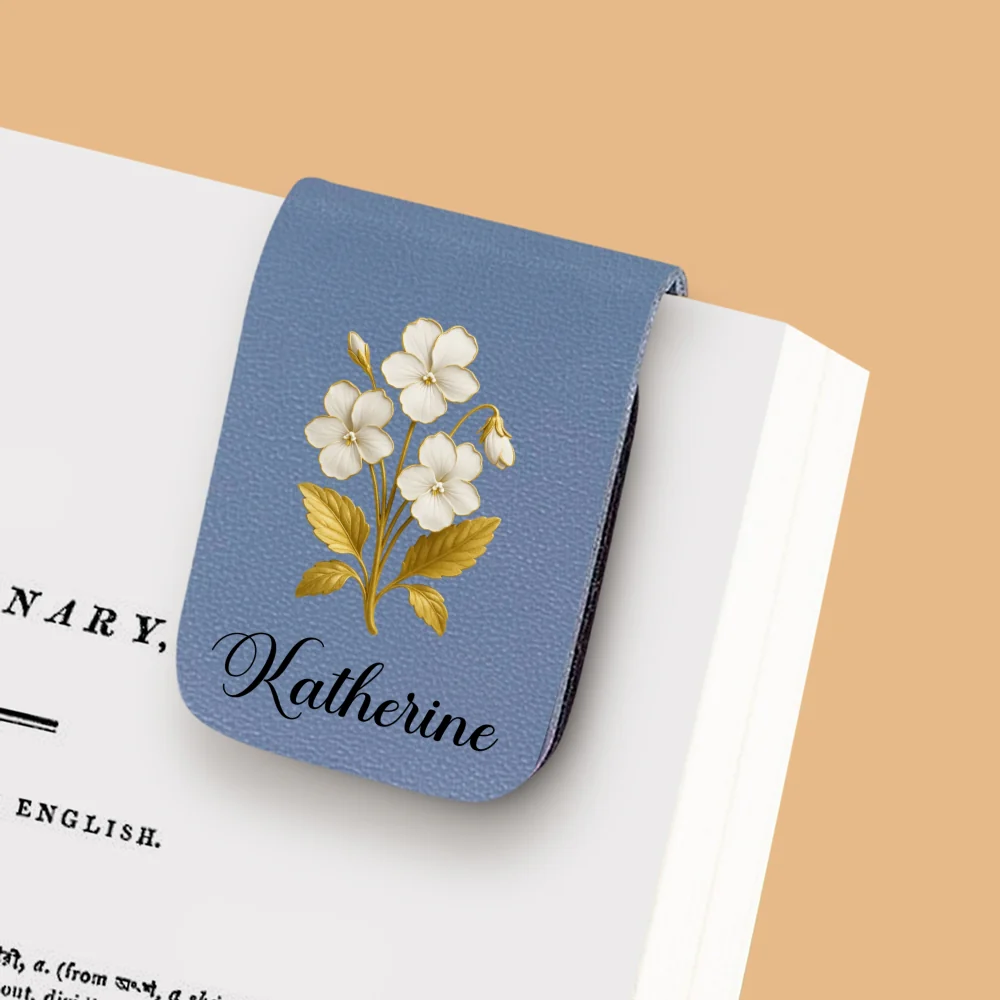 Flower Of The Month - Personalized Custom Leather Bookmark - Image 8