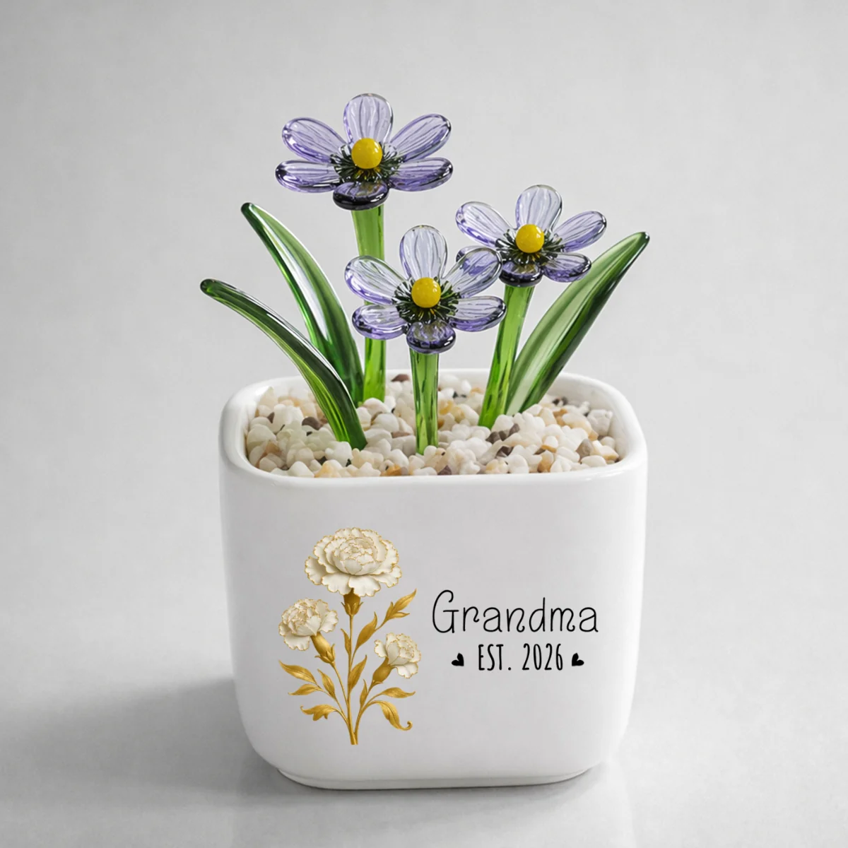 Flowers For Mom - Personalized Custom Glass Birth Month Flower - Image 11