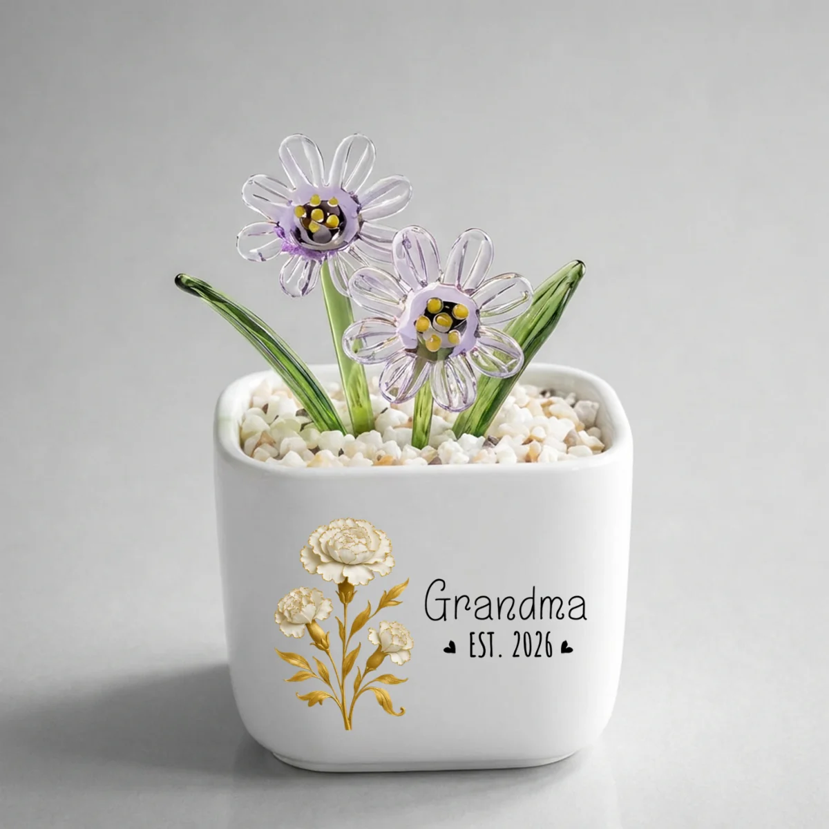 Flowers For Mom - Personalized Custom Glass Birth Month Flower - Image 16