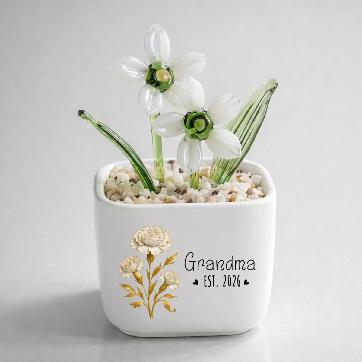 Flowers For Mom - Personalized Custom Glass Birth Month Flower - Image 19