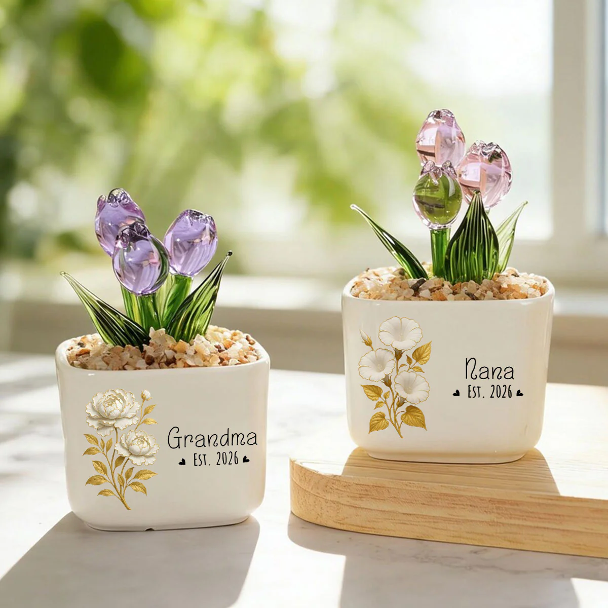 Flowers For Mom - Personalized Custom Glass Birth Month Flower - Image 5