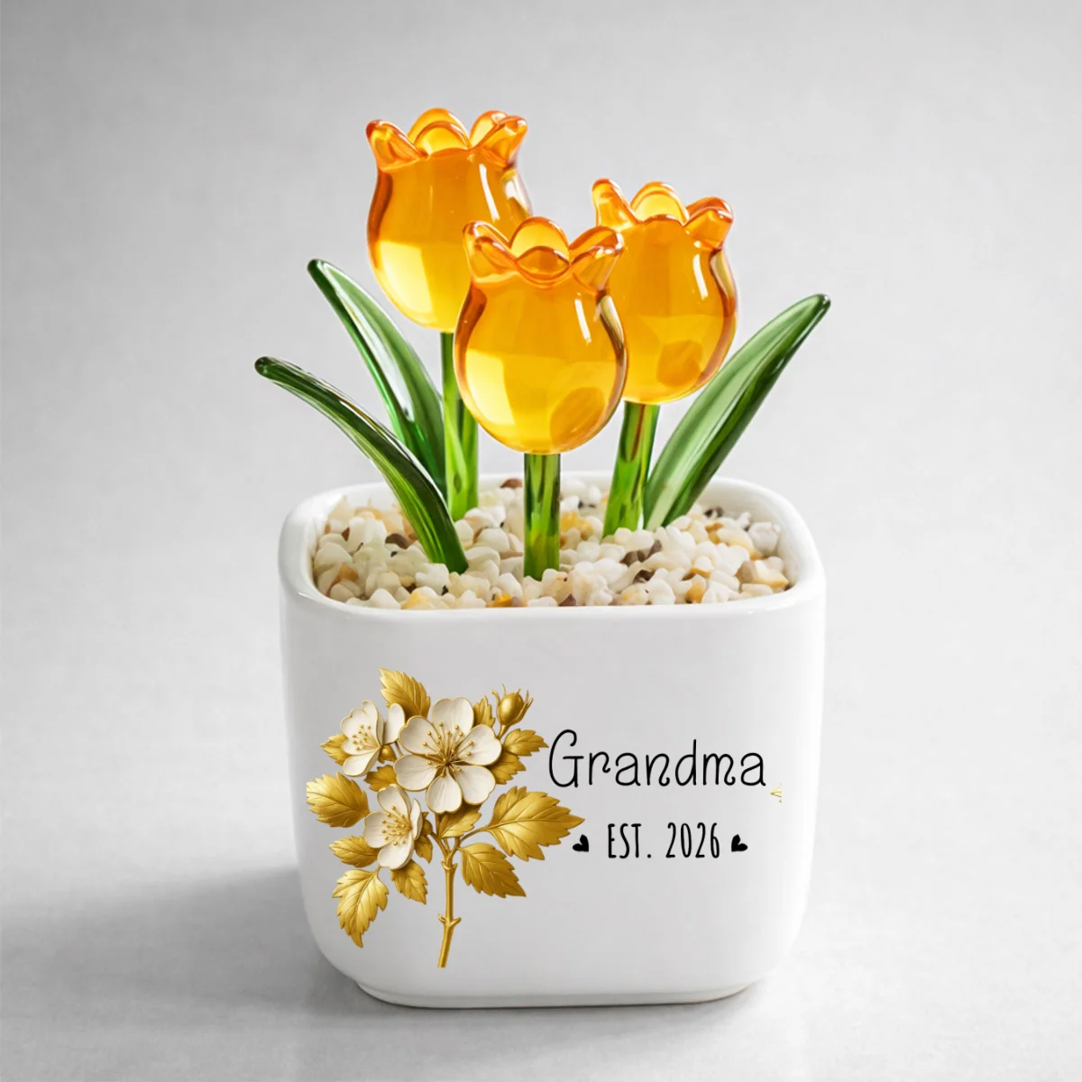 Flowers For The Best Mom Ever - Personalized Custom Glass Everlasting Tulips - Image 11