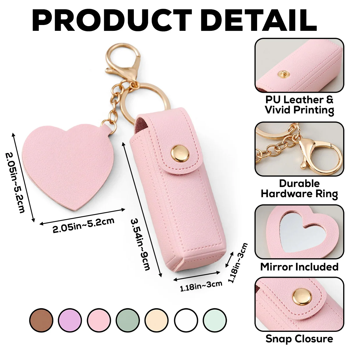 Flowers Named After You- Personalized Custom Leather Lipstick Case Keychain With Mirror - Image 6