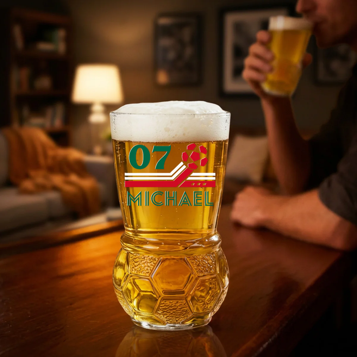 Football Glory - Personalized Custom Football Beer Glass - Image 5