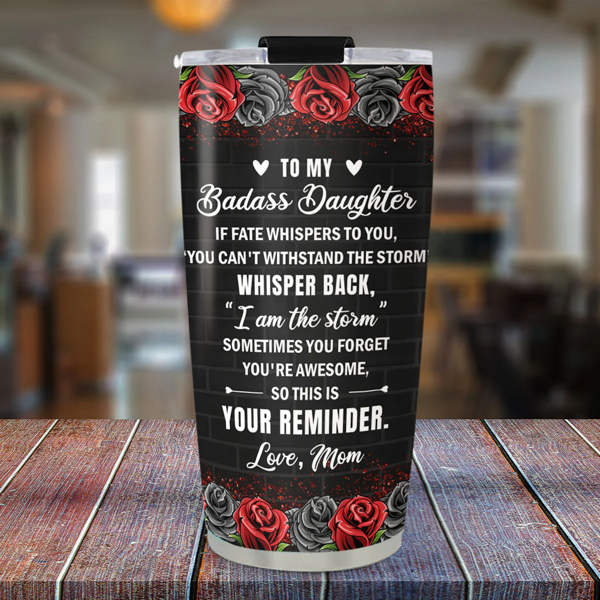 For The Strongest Daughter - Personalized Custom Tumbler - Image 5