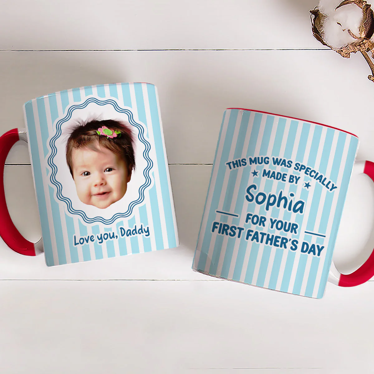 For Your First Fathers Day - Personalized Custom Accent Mug - Image 4