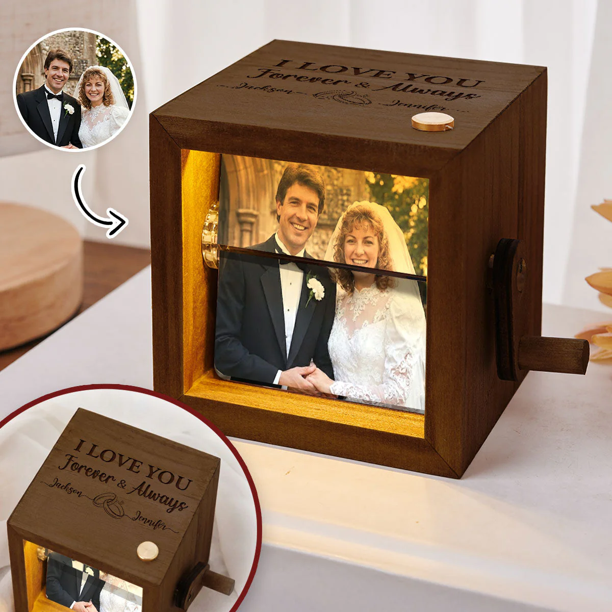 Forever And Always - Personalized Custom Photo Flipbook Animation Box