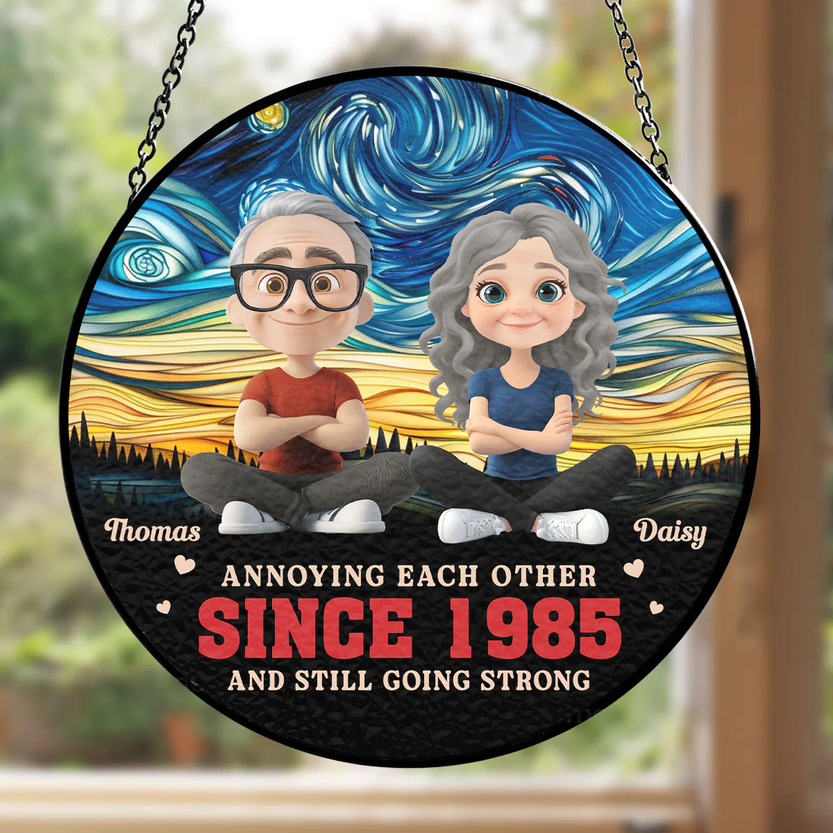 Forever Beside You - Personalized Custom Window Hanging Suncatcher