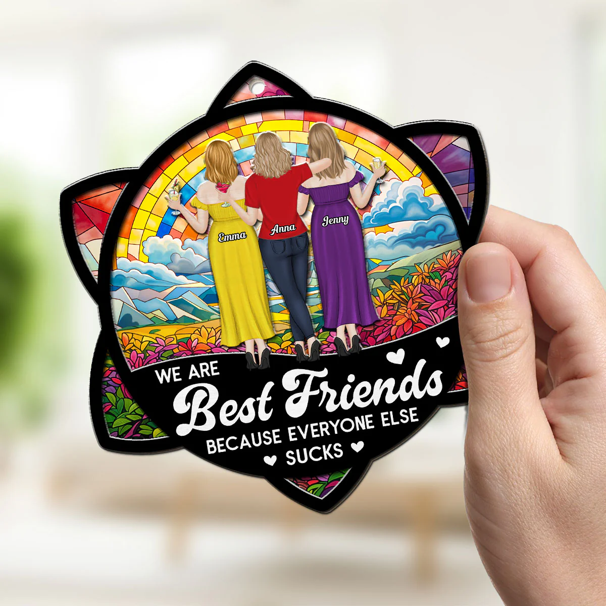 Forever Best Besties - Personalized Custom Suncatcher - Image 2