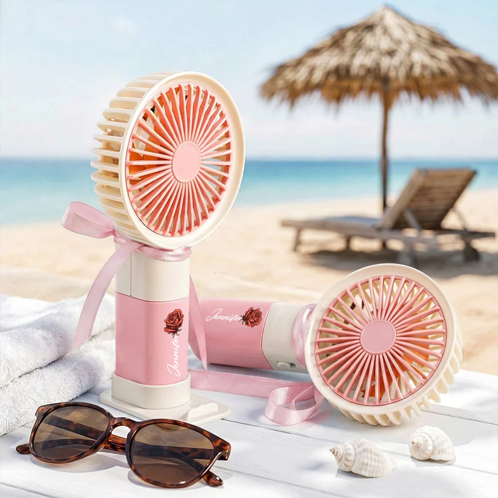 Forever in Bloom - Personalized Custom Handheld Fan - Image 3