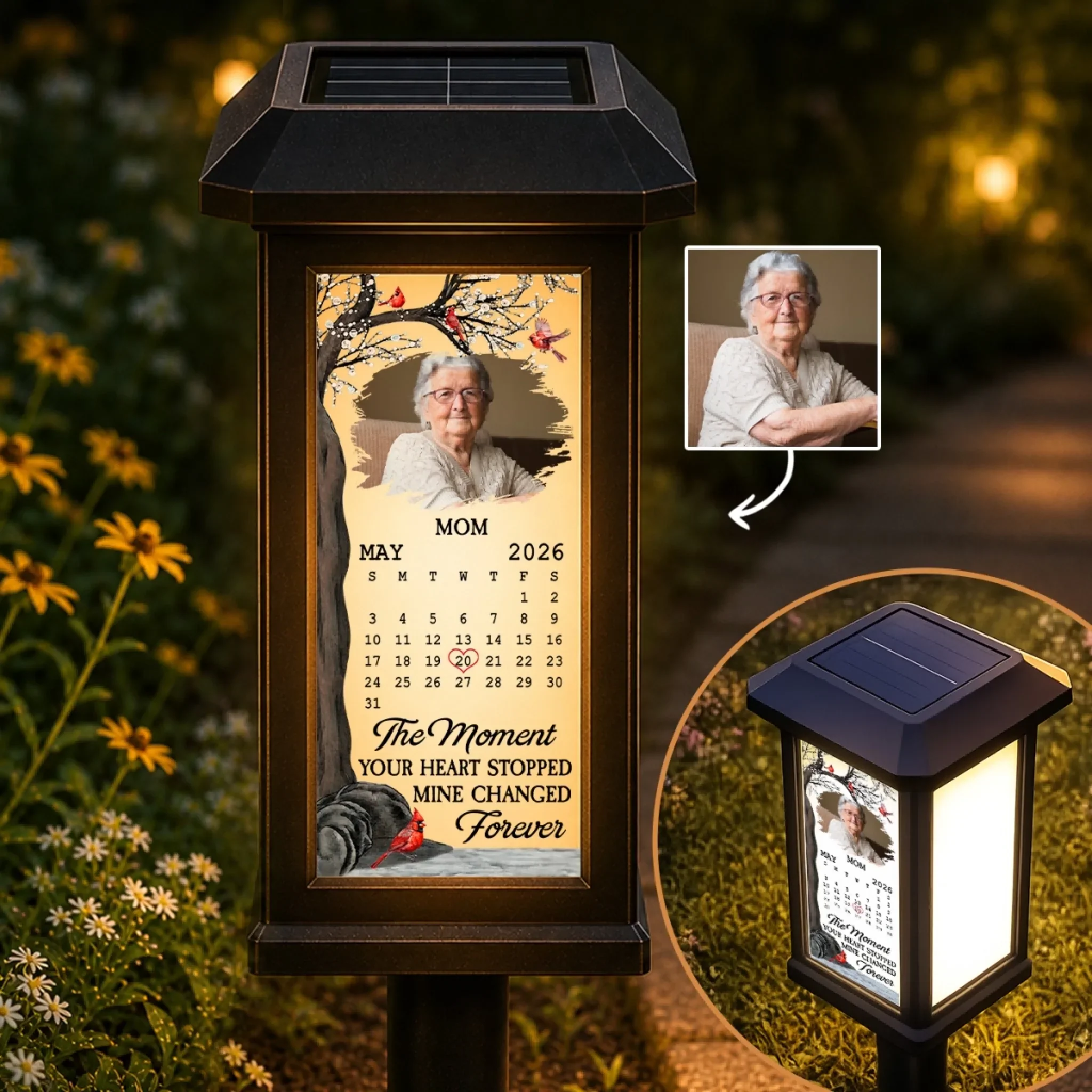 Forever In My Heart - Personalized Custom Solar Garden Light