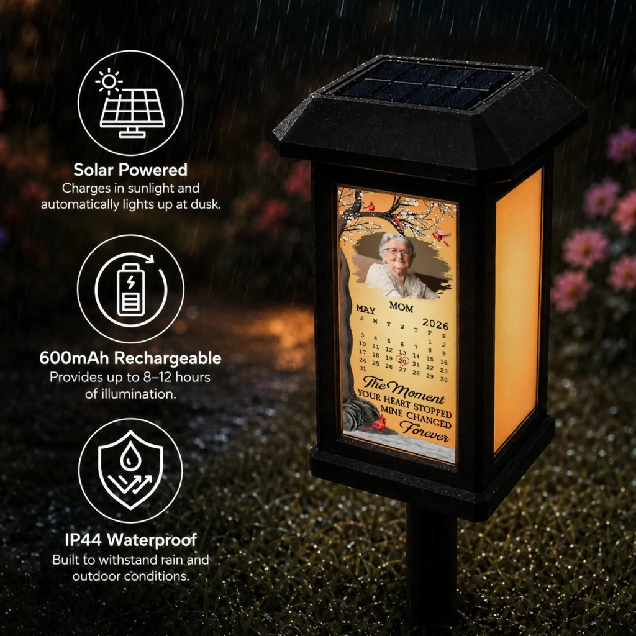 Forever In My Heart - Personalized Custom Solar Garden Light - Image 7