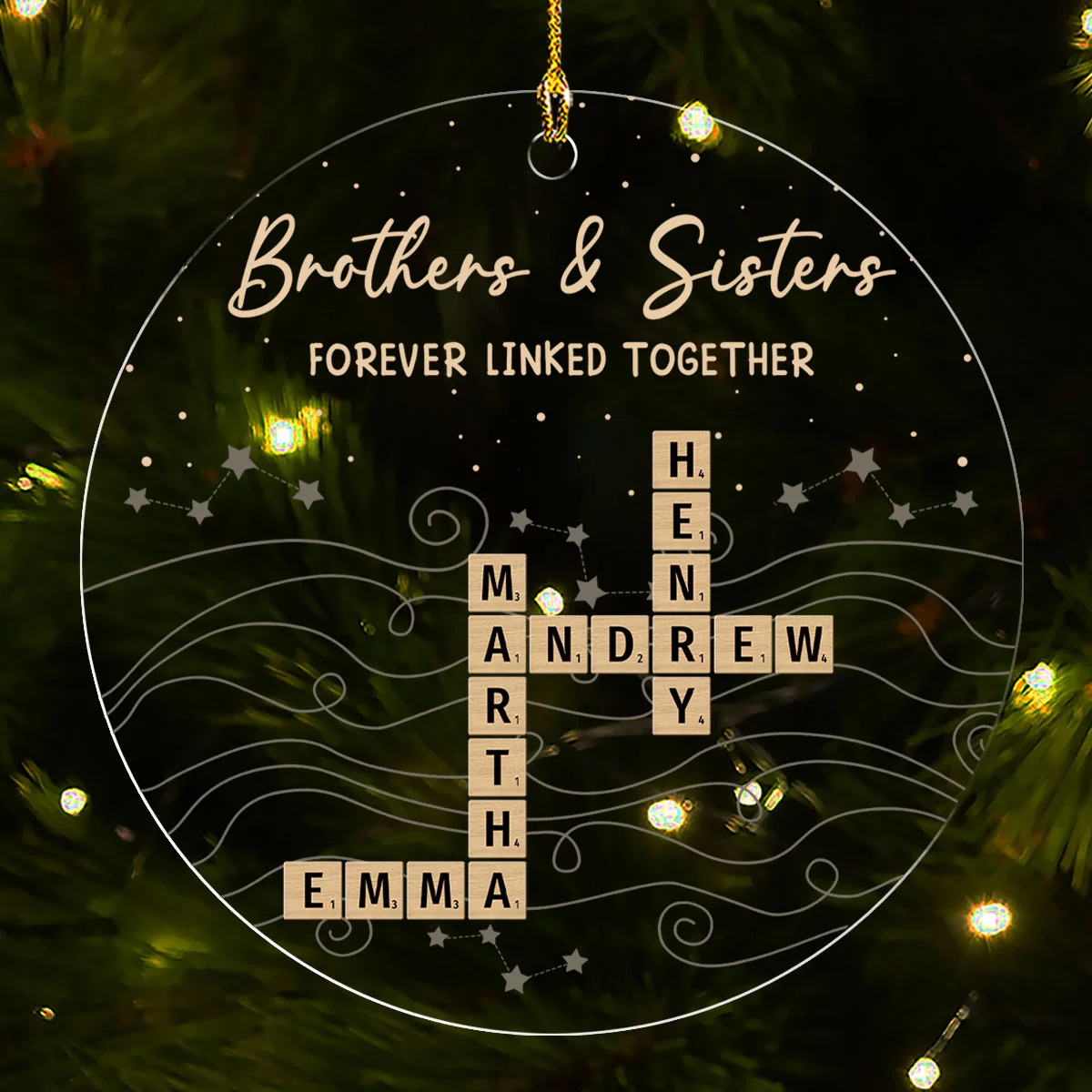 Forever Linked By Love - Personalized Custom Acrylic Ornament - Image 4