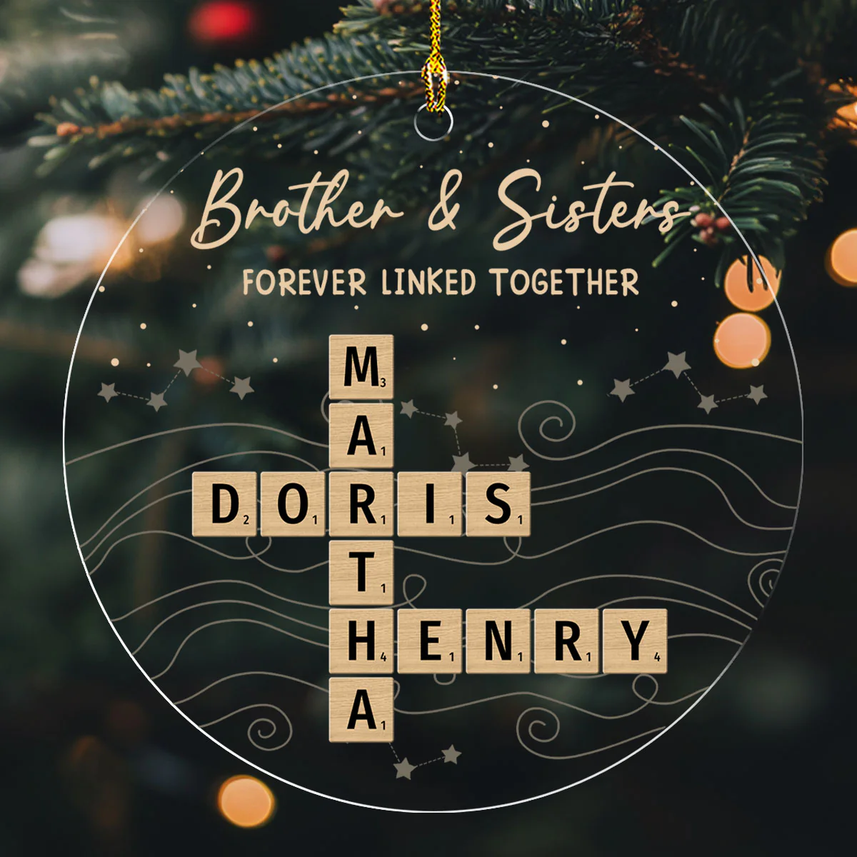 Forever Linked By Love - Personalized Custom Acrylic Ornament - Image 6
