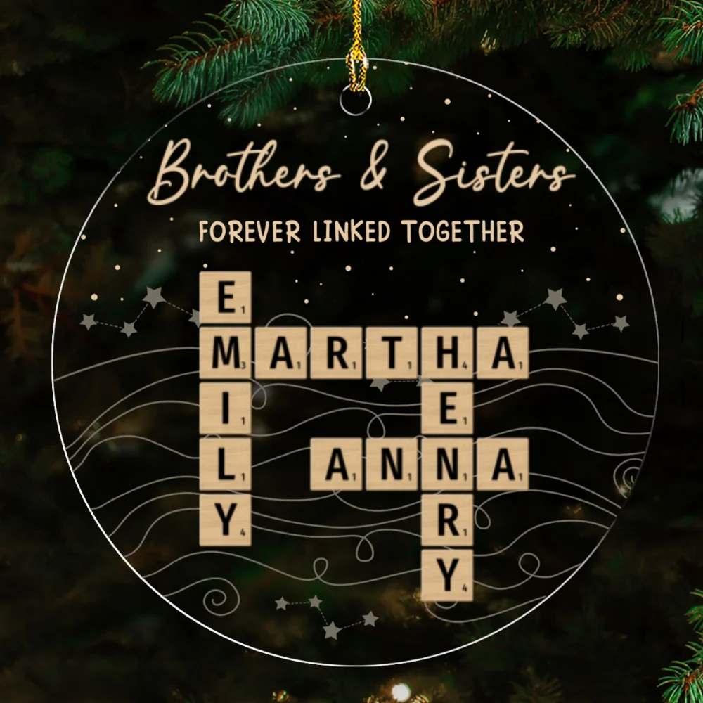 Forever Linked By Love - Personalized Custom Acrylic Ornament - Image 7
