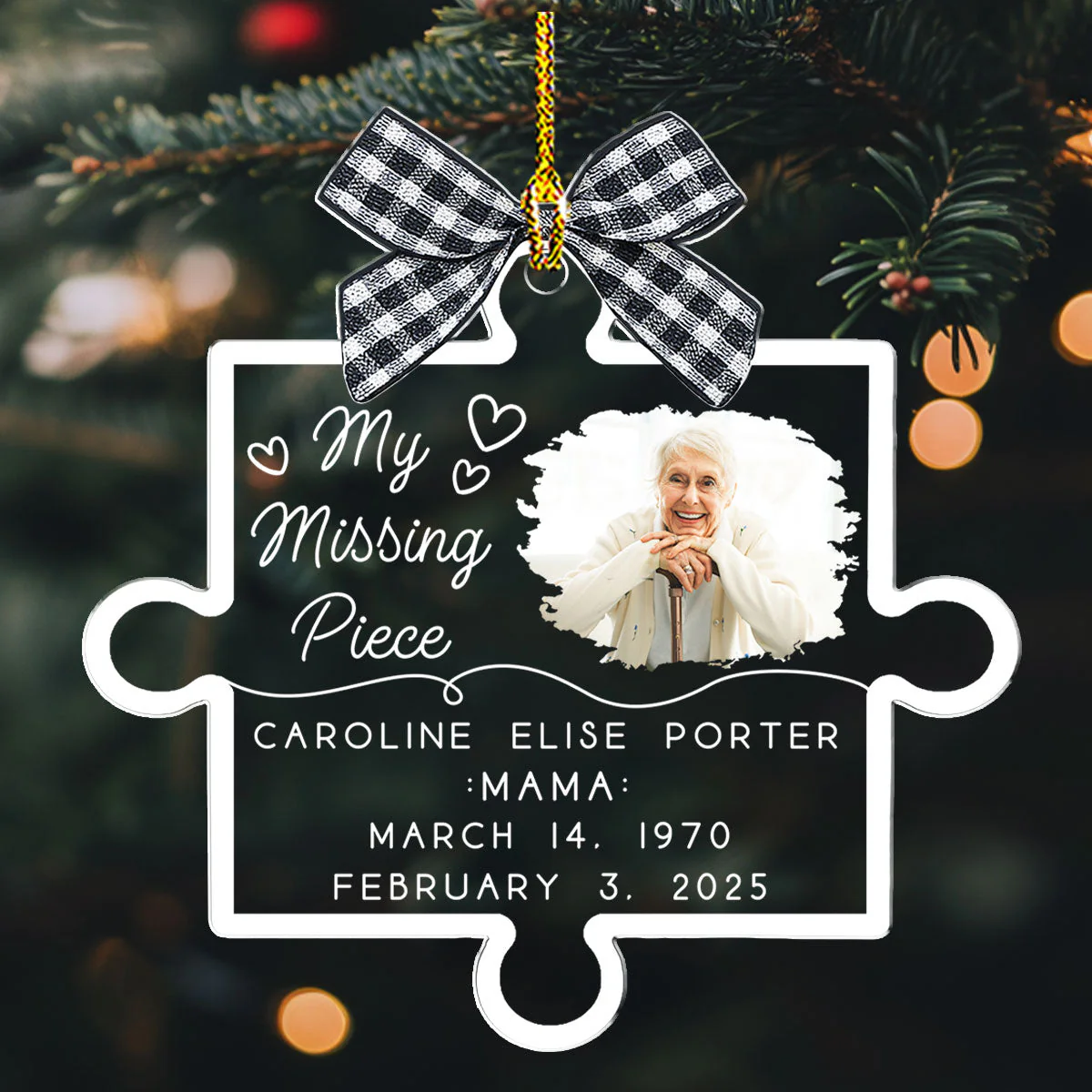 Forever Loved Never Forgotten Always - Personalized Custom Acrylic Ornament - Image 3