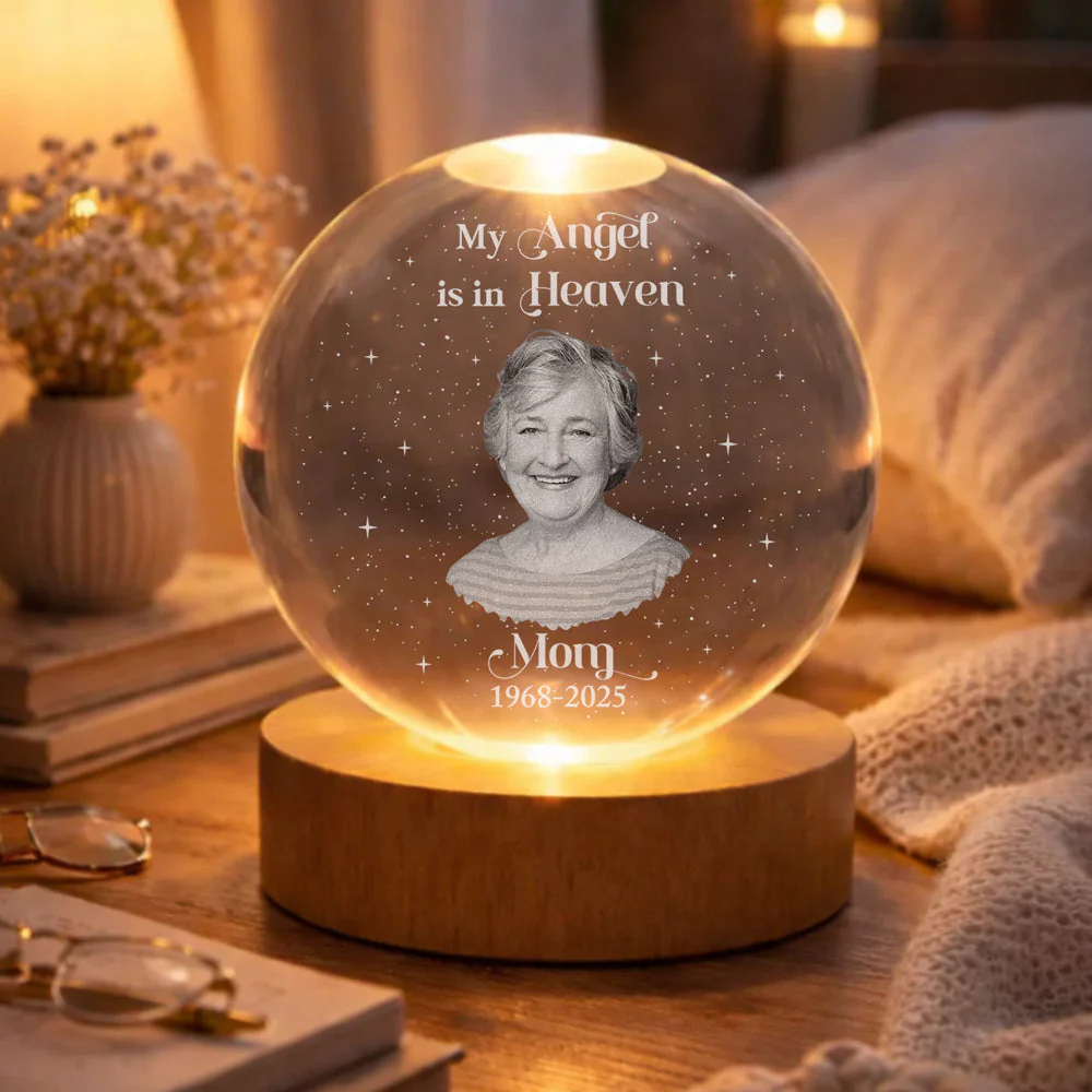 Forever Loved - Personalized Custom Crystal Globe Lamp - Image 5