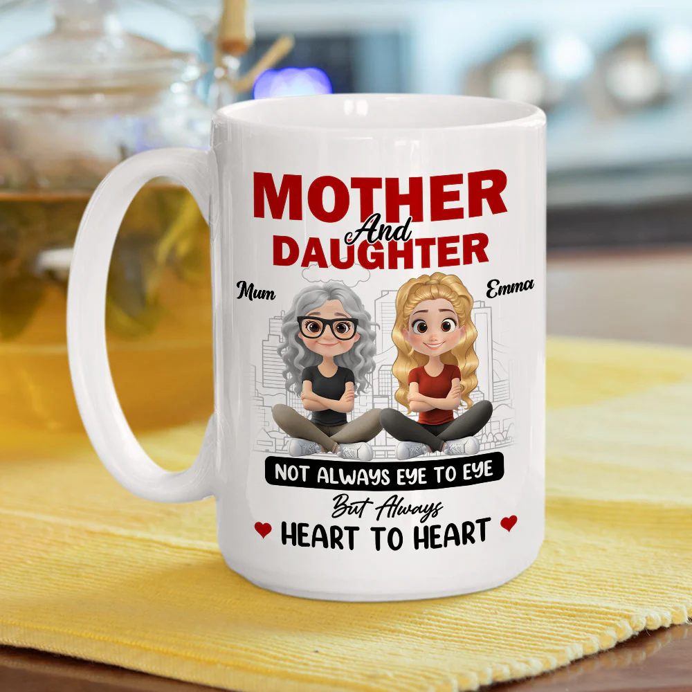 Forever Mum And Daughter - Personalized Custom Coffee Mug - Image 3