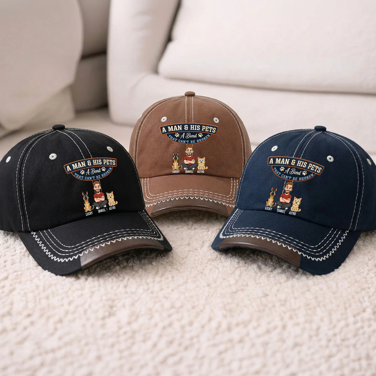 Forever My Pet - Personalized Custom Vintage Soft Baseball Cap - Image 5
