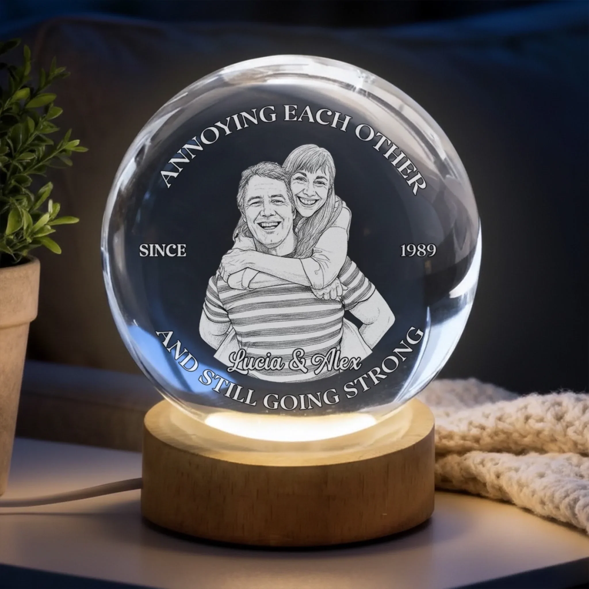 Forever To Go - Personalized Custom Crystal Globe Lamp - Image 2