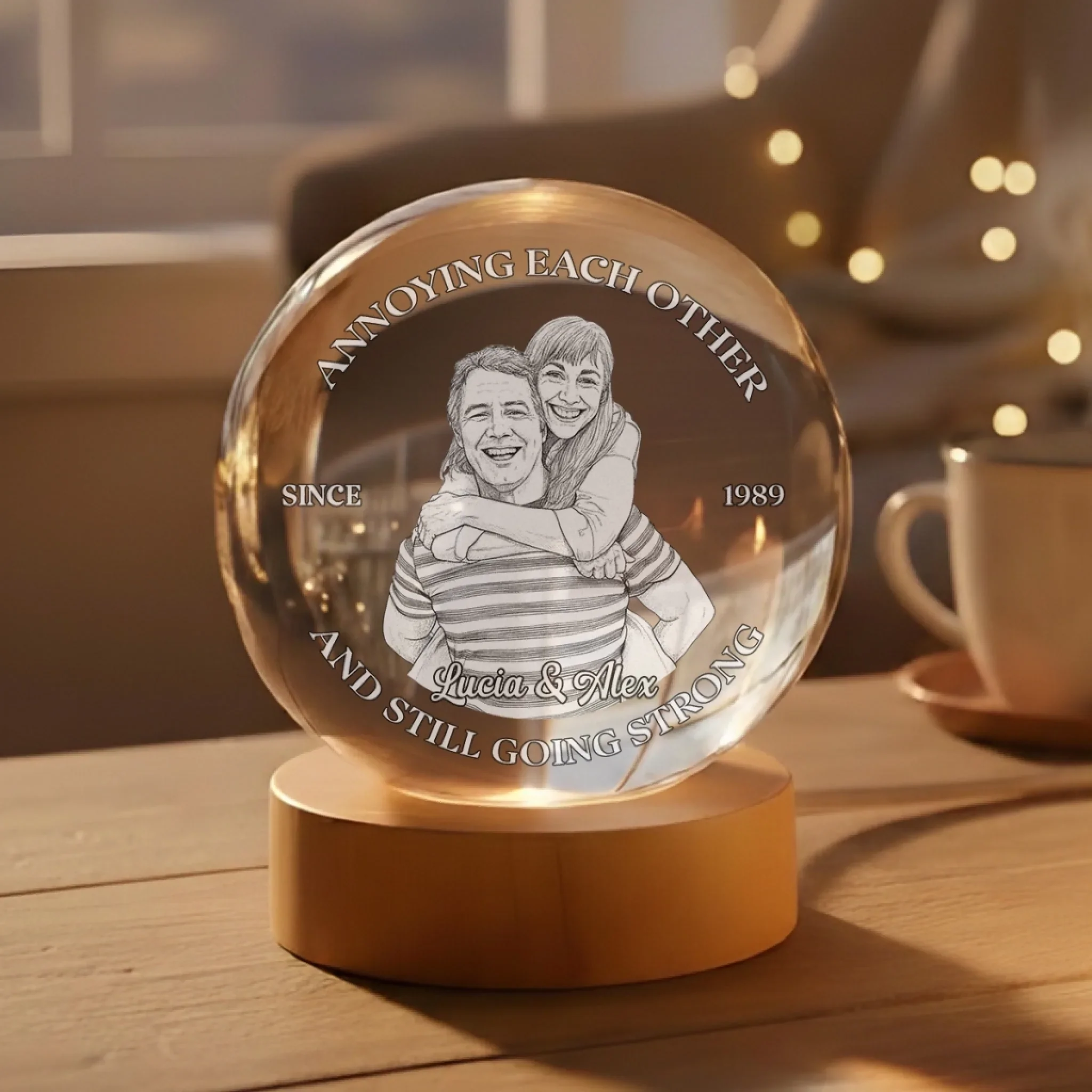Forever To Go - Personalized Custom Crystal Globe Lamp - Image 5