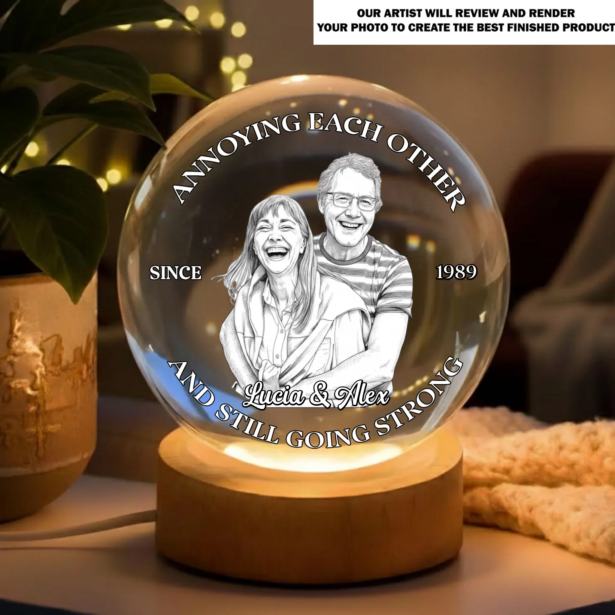 Forever To Go - Personalized Custom Crystal Globe Lamp - Image 9