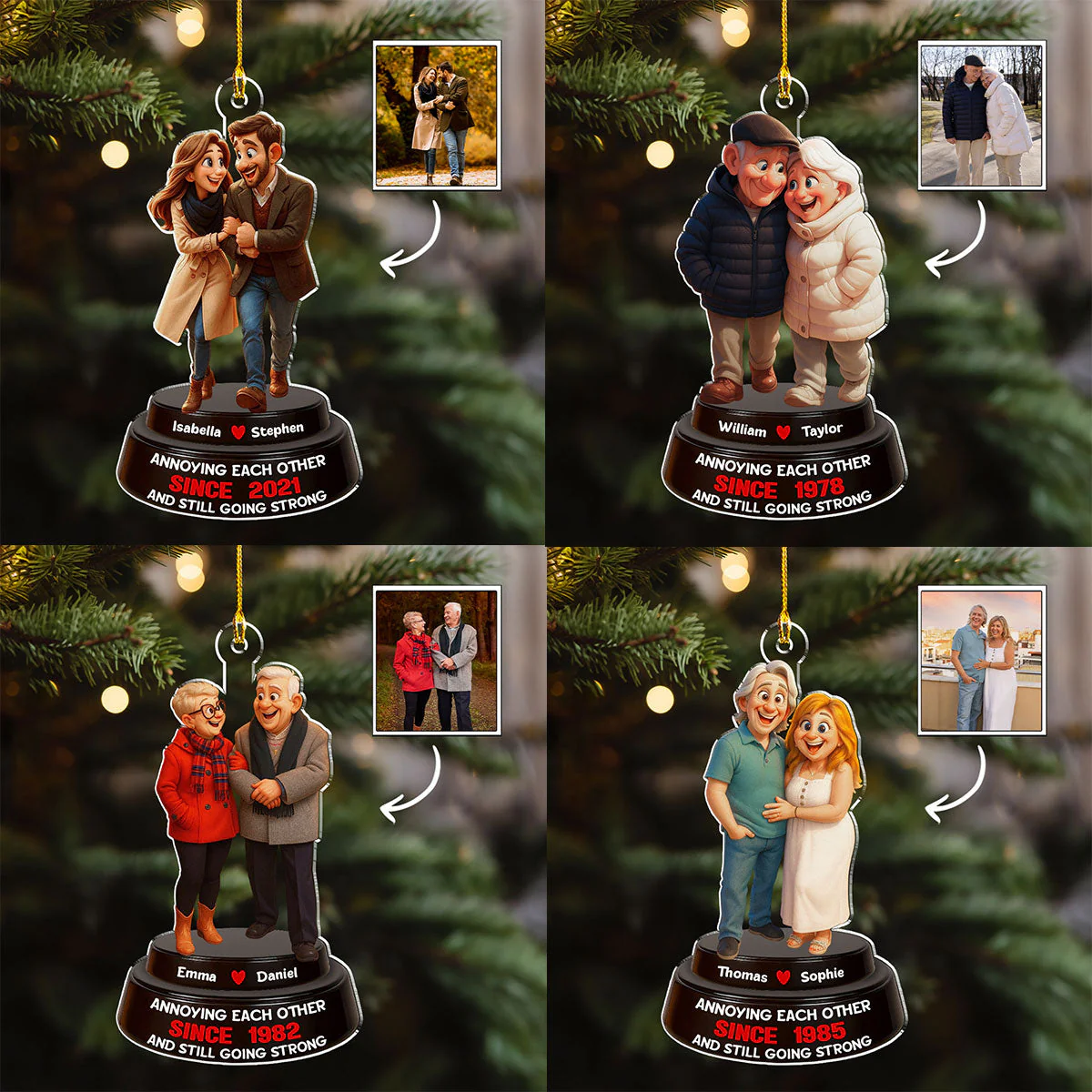 Forever Us - Personalized Custom Acrylic Ornament - Image 3