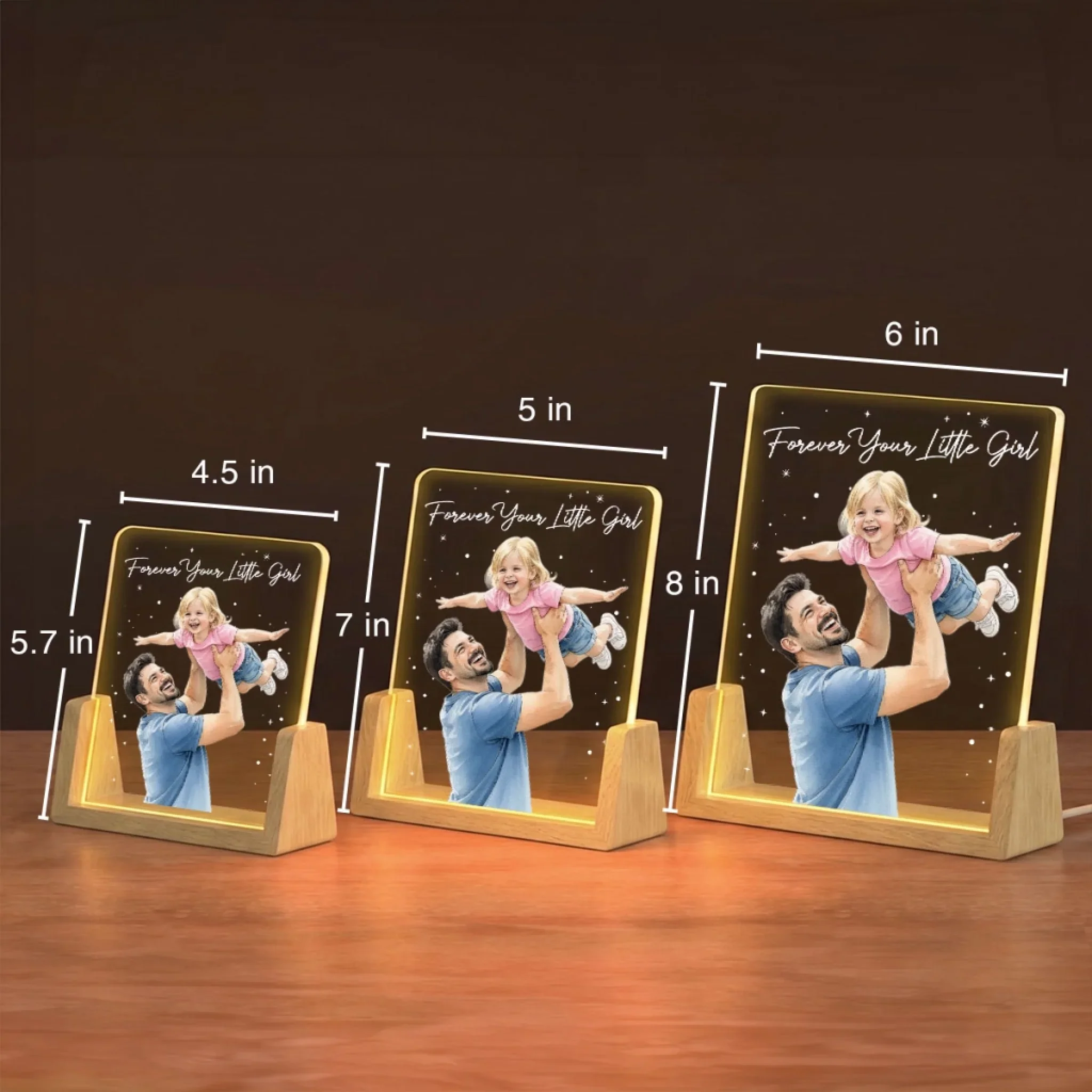 Forever Your Little Girl 2 - Personalized Custom Night Light - Image 3