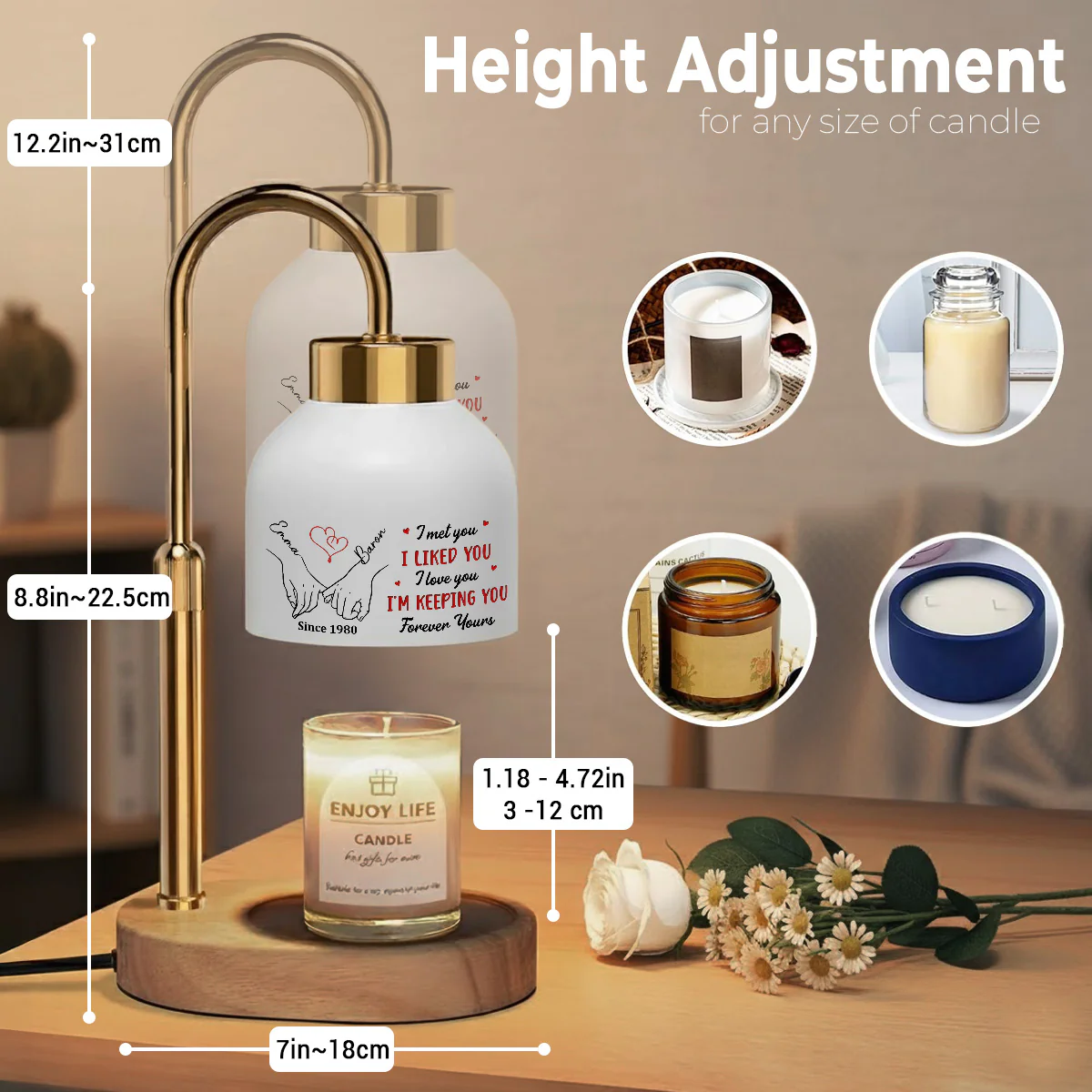 Forever Yours - Personalized Custom Candle Warmer Lamp - Image 3