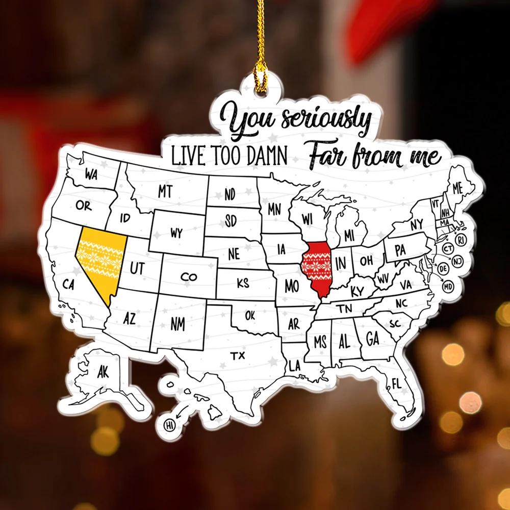 Friends Across The Miles Wool Style - Personalized Custom Acrylic Ornament