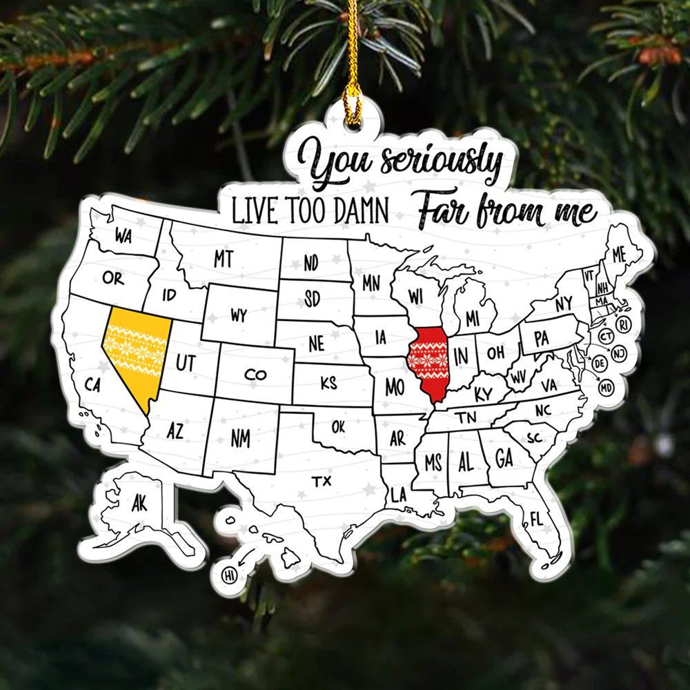 Friends Across The Miles Wool Style - Personalized Custom Acrylic Ornament - Image 2