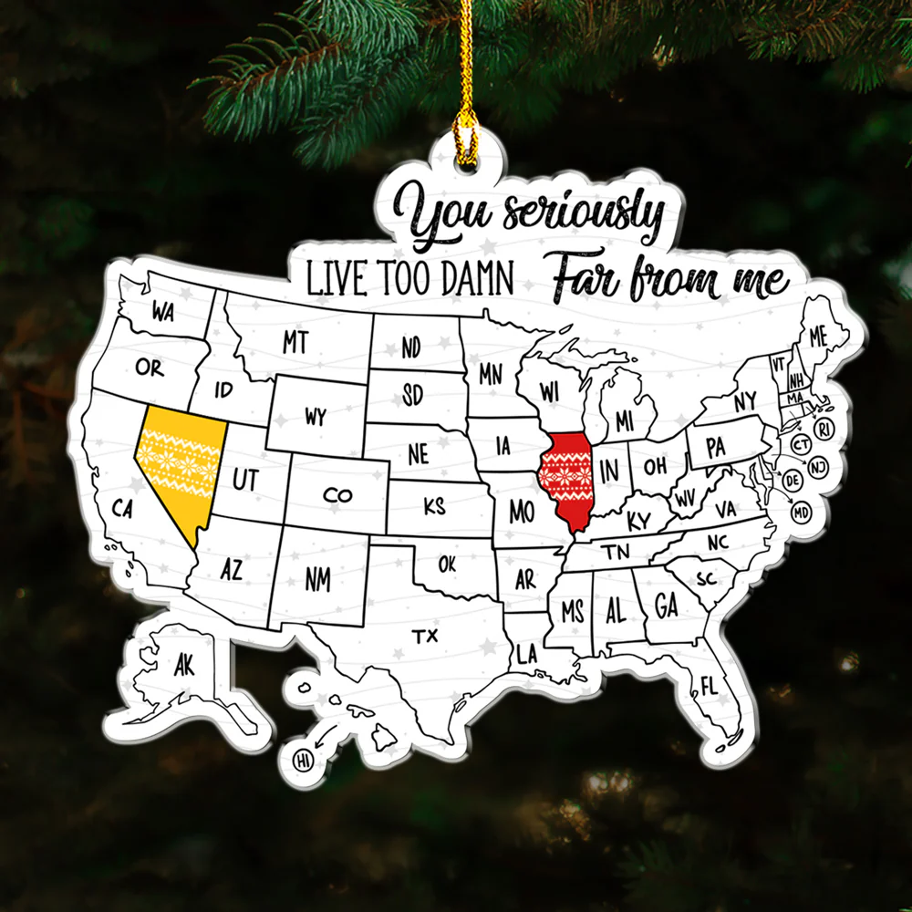 Friends Across The Miles Wool Style - Personalized Custom Acrylic Ornament - Image 5