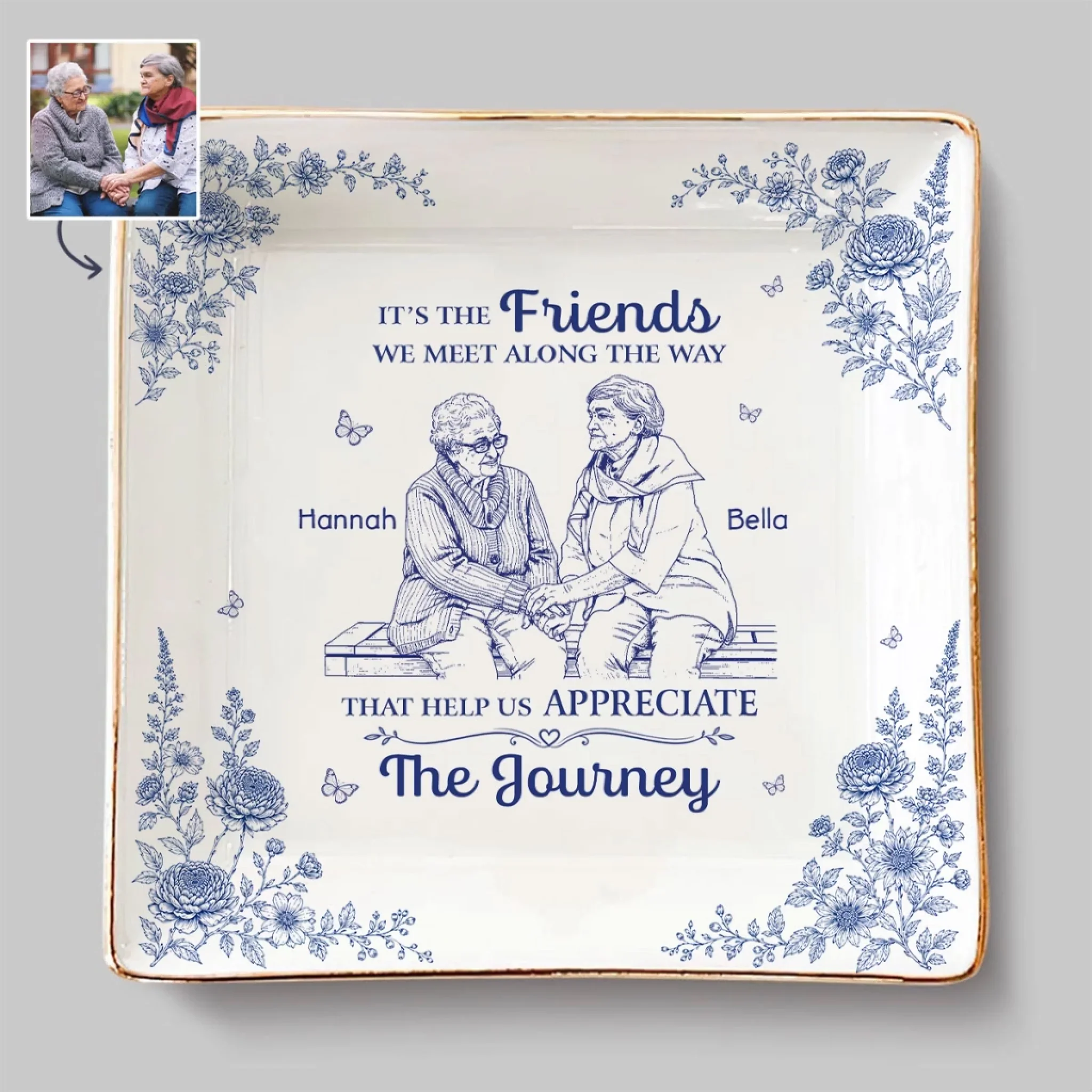 Friends Are Family We Choose - Personalized Custom Jewelry Dish