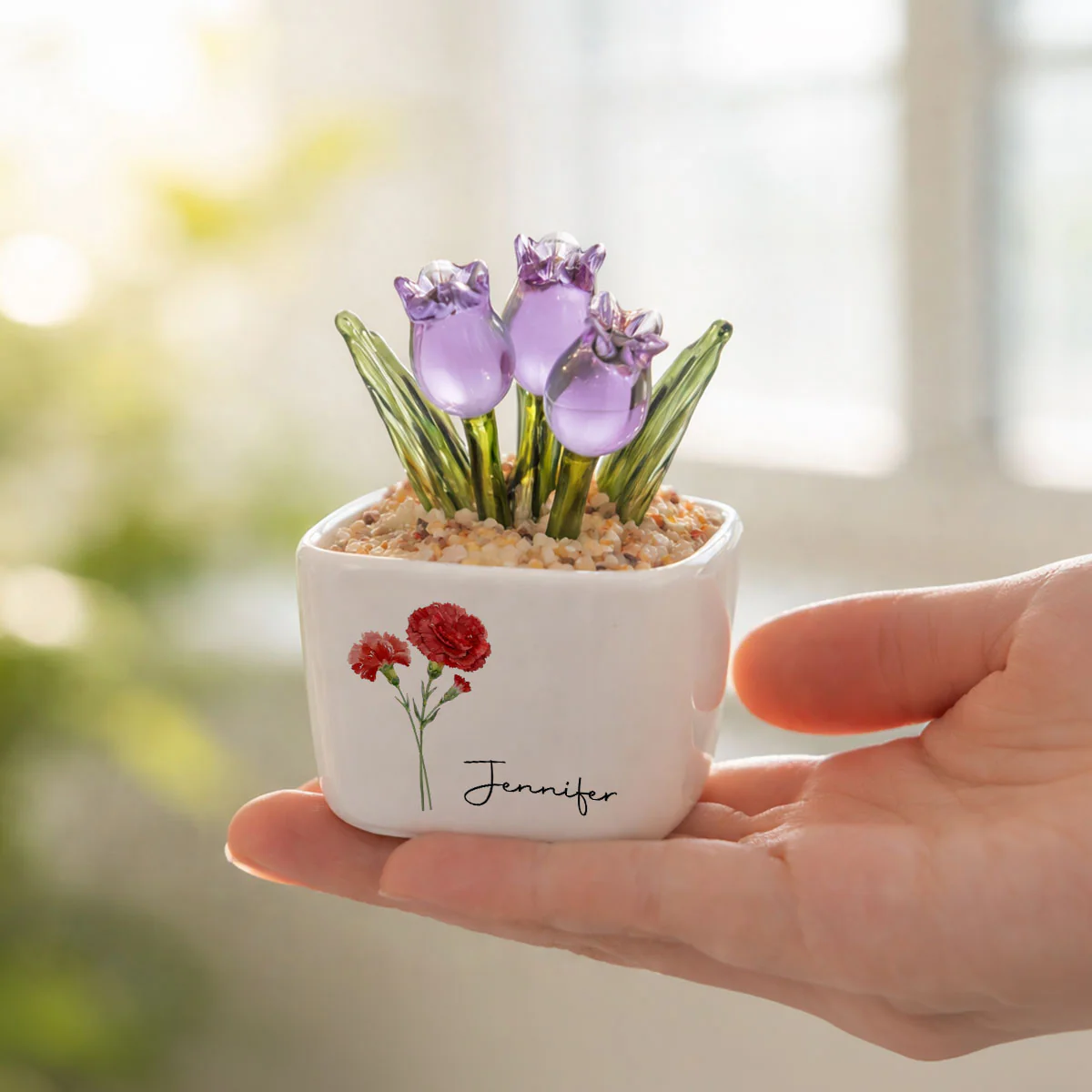 Friends Are Flowers That Never Fade - Personalized Custom Glass Everlasting Tulips - Image 4
