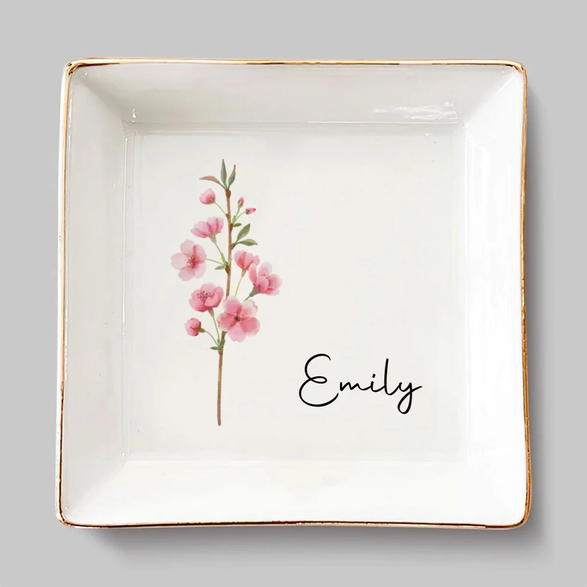 Friends Are Flowers That Never Fade - Personalized Custom Jewelry Dish - Image 6