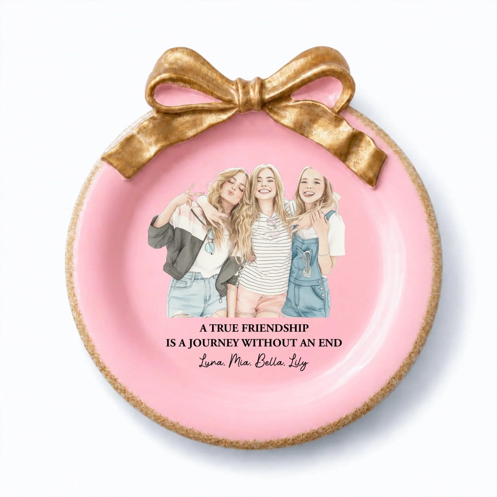 Friends Forever - Personalized Custom Bow Jewelry Dish - Image 10