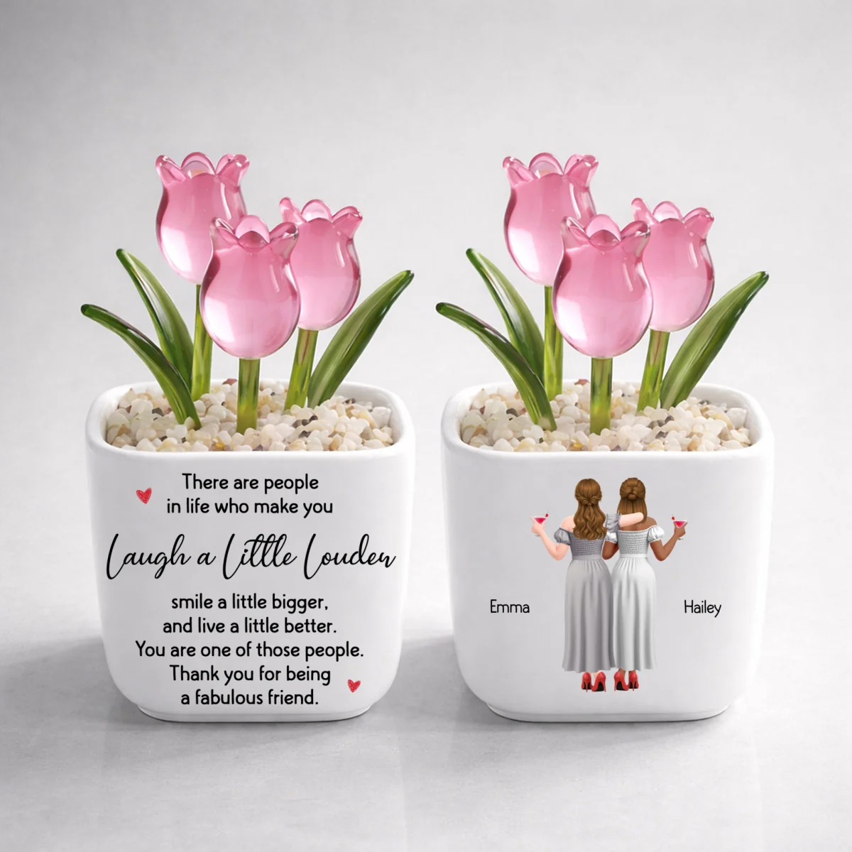 Friends Who Shine - Personalized Custom Glass Everlasting Tulips - Image 10