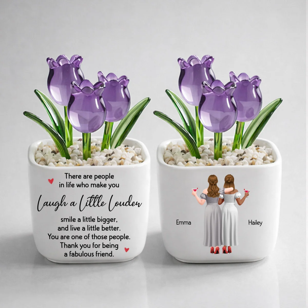 Friends Who Shine - Personalized Custom Glass Everlasting Tulips - Image 11